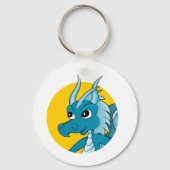 Blauwe drakencartoon sleutelhanger (Voorkant)