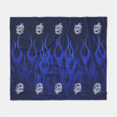 Blauwe drakenchroom zoals koolstofvezelvlammen fleece deken (Voorkant (Horizontaal))