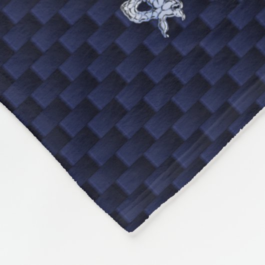 Blauwe drakenchroom zoals koolstofvezelvlammen fleece deken (Hoek)