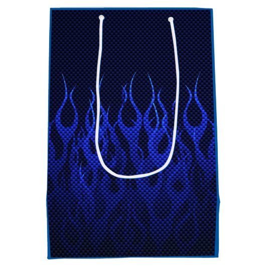 Blauwe drakenchroom zoals koolstofvezelvlammen medium cadeauzakje (Achterkant)