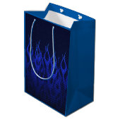 Blauwe drakenchroom zoals koolstofvezelvlammen medium cadeauzakje (Achterkant Gekanteld)