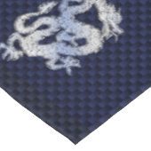 Blauwe drakenchroom zoals koolstofvezelvlammen tafelkleed (Gekanteld)