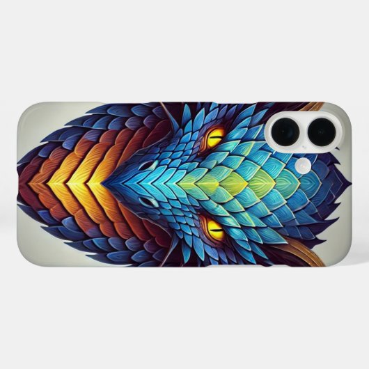 Blauwe drakenkop Case-Mate iPhone case (Achterkant (horizontaal))