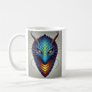 Blauwe drakenkop koffiemok