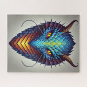 Blauwe drakenkop legpuzzel (Horizontaal)