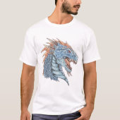 Blauwe Drakenkop T-shirt (Voorkant)