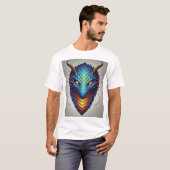 Blauwe drakenkop t-shirt (Voorkant volledig)