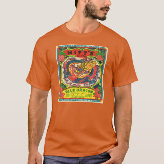 Blauwe drakenlabel T-shirt