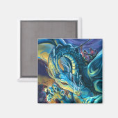 Blauwe Drakenruiter Magneet (Voorkant / Achterkant)