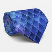 Blauwe drakenschalen Stropdas (Opgerold)