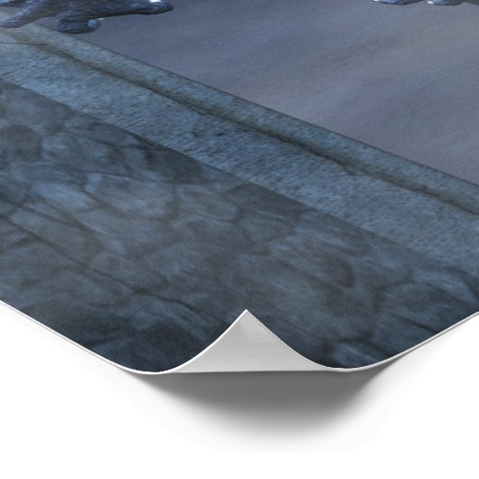 Blauwe drakenvlucht poster (Hoek)