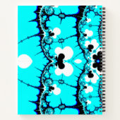 Blauwe dramatische fractale rand notitieboek (Achterkant)