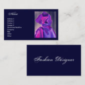 Blauwe dresprofielkaart "Mode Designer" Visitekaartje (Voorkant / Achterkant)