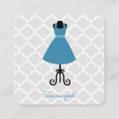 Blauwe dress Seamstress en wijzigingen Vierkante Visitekaartje (Achterkant)