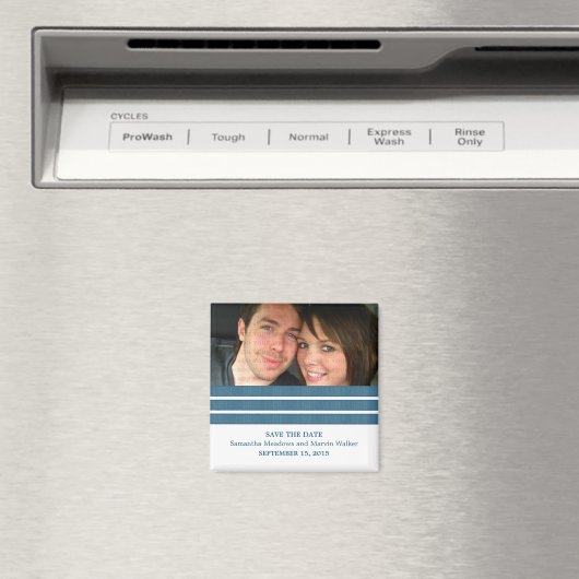 Blauwe driedubbele Stripe foto slaat de Magnet Dat (Insitu (Vaatwasser))