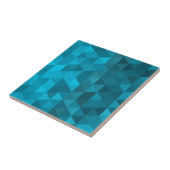 Blauwe Driehoek Achtergrond abstract Patroon Laag  Tegeltje (Zijkant)