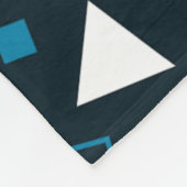 Blauwe Driehoek Cirkel Vierkante Stippen Retro Pat Fleece Deken (Hoek)