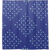 Blauwe driehoek Geometrisch patroon Douchegordijn (Voorkant)