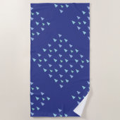 Blauwe driehoek Geometrisch patroon Strandlaken (Voorkant)