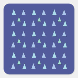 Blauwe driehoek Geometrisch patroon Vierkante Sticker