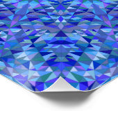Blauwe driehoek Kaleidoscope Mandala Perfect Poster (Hoek)