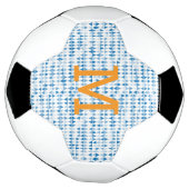 Blauwe Driehoek Patroon Voetbal – Monogram (Gedraaid)