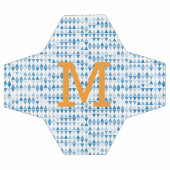 Blauwe Driehoek Patroon Voetbal – Monogram (Enkel)