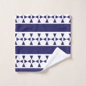 Blauwe Driehoek Stripes Patroon Bad Handdoek (Wasdoekje)