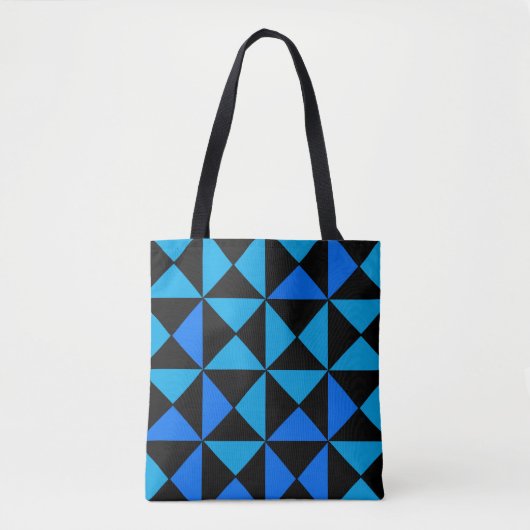 Blauwe driehoek tote bag (Voorkant)