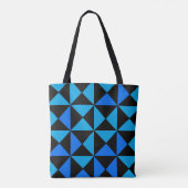 Blauwe driehoek tote bag (Achterkant)