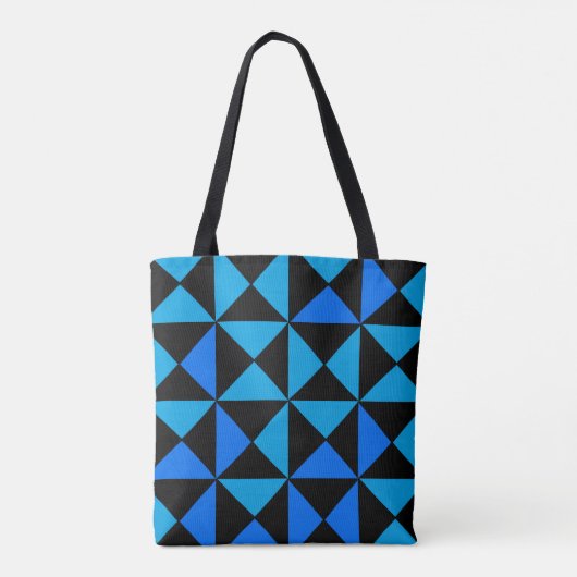 Blauwe driehoek tote bag (Achterkant)