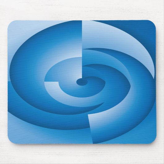 Blauwe driehoeken draaien muismat (Voorkant)