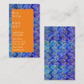 Blauwe driehoeken en goudverf visitekaartje (Voorkant / Achterkant)