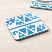 Blauwe driehoeken en pijlen drankjes onderzetter (Linkerzijde)