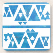 Blauwe driehoeken en pijlen drankjes onderzetter (Voorkant)