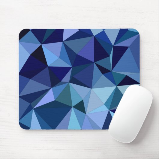 Blauwe driehoeken muismat (Met muis)