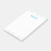 Blauwe driehoeken Post it Notes (Schuin)