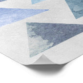 Blauwe driehoeken poster (Hoek)