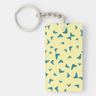 Blauwe driehoeken sleutelhanger