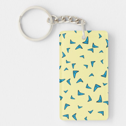 Blauwe driehoeken sleutelhanger (Voorkant)