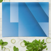 Blauwe driehoeken theedoek (Gevouwen)