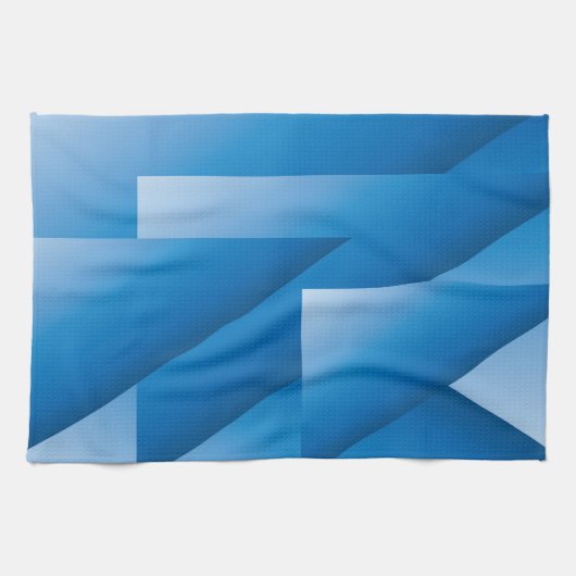 Blauwe driehoeken theedoek (Horizontaal)