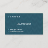 Blauwe driehoeken visitekaartje (Achterkant)