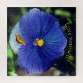 Blauwe driekleurig viooltje legpuzzel (Horizontaal)