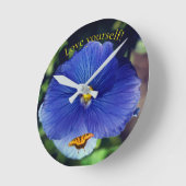 Blauwe driekleurig viooltje ronde klok (Hoek)