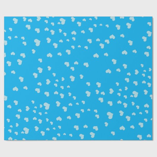 Blauwe drijvende harten cadeaupapier (Vlak)