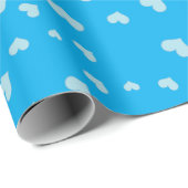 Blauwe drijvende harten cadeaupapier (Rol Hoek)