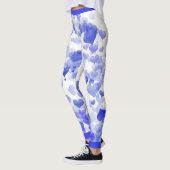 Blauwe drijvende harten leggings (Links)