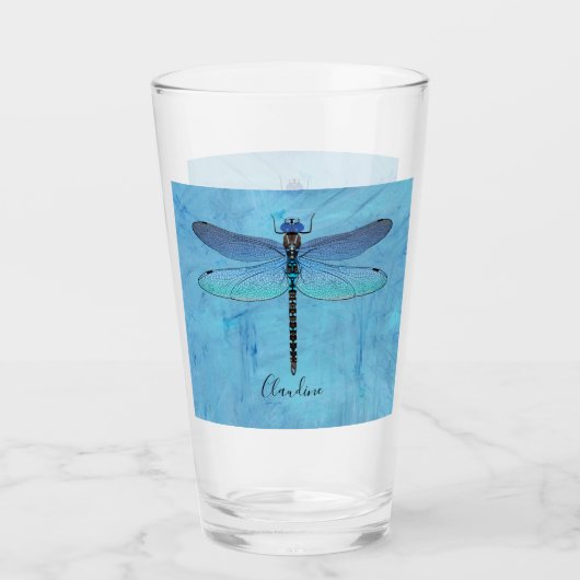  blauwe Drink van de Dragonfly-bier Glas (Voorkant)