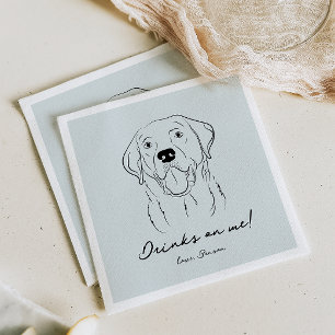 Blauwe Drinken op Me Dog Schets Papier Servet